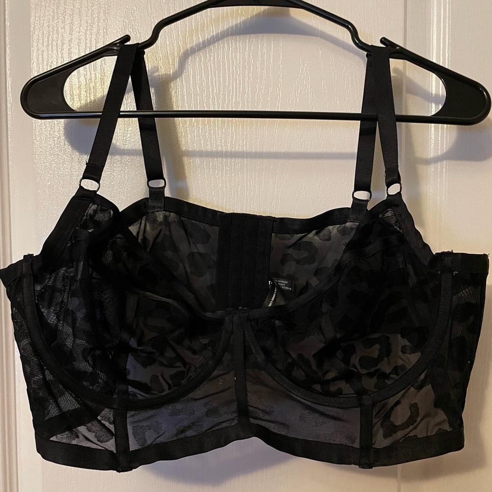 See through leopard print bra